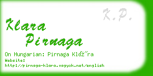 klara pirnaga business card